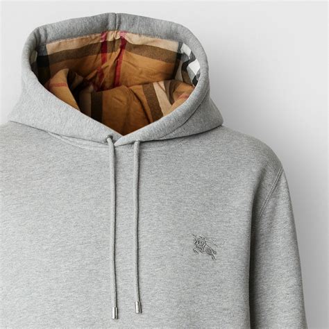 burberry pale grey melange hoodie|burberry hoodie pullover grey.